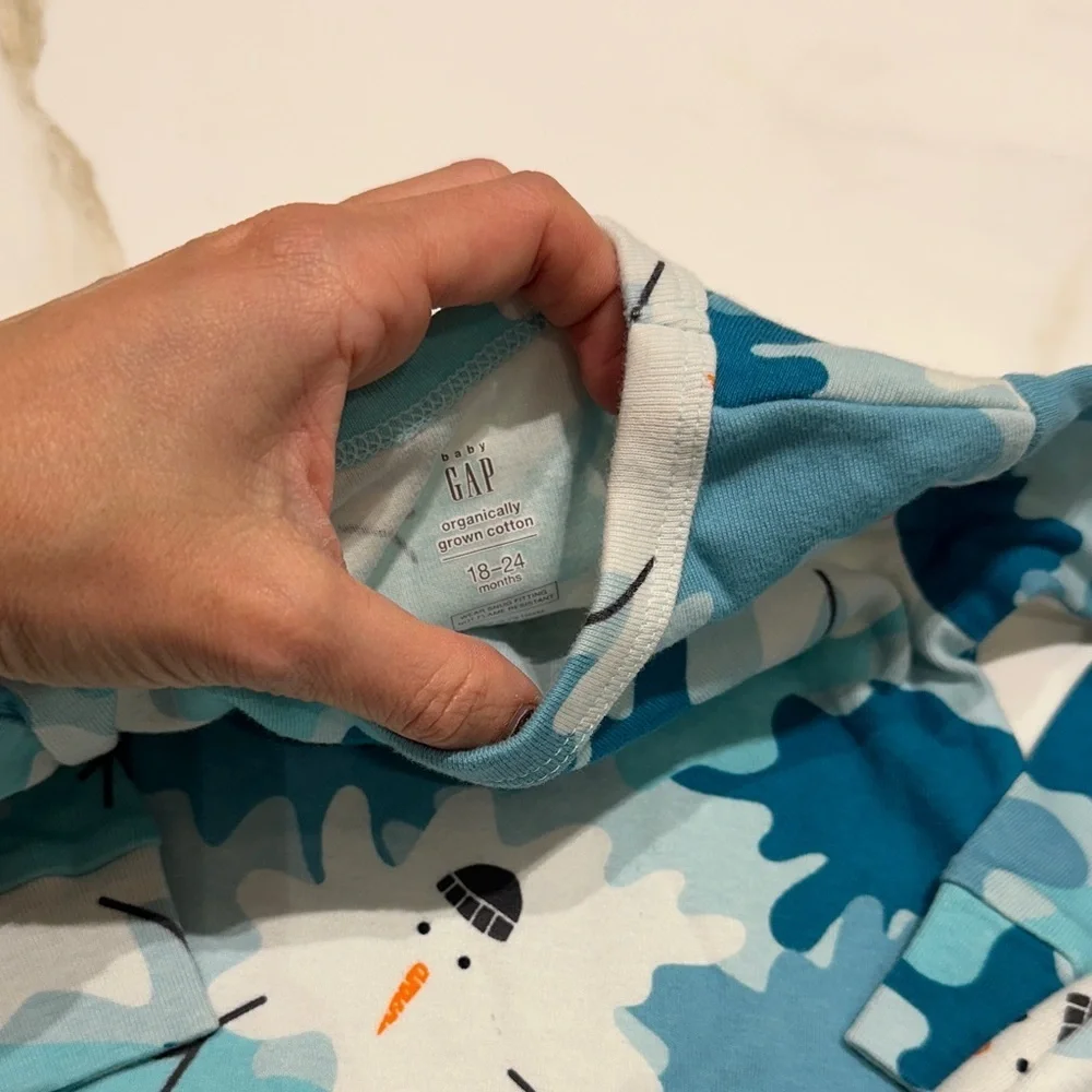 Gap Blue Snowman Pajama Set